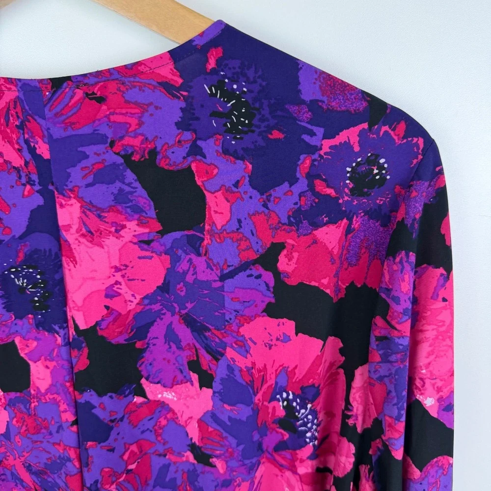 Calvin Klein Floral Blouse Size 1X Office Career Date Night Bold Bloomcore Comfy